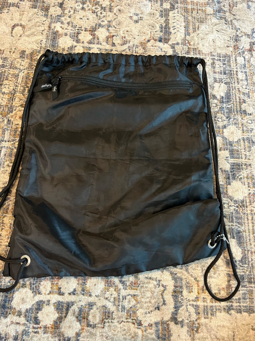 thirty-one Y2K Black Ruffle Drawstring Backpack - Picture 3 of 7